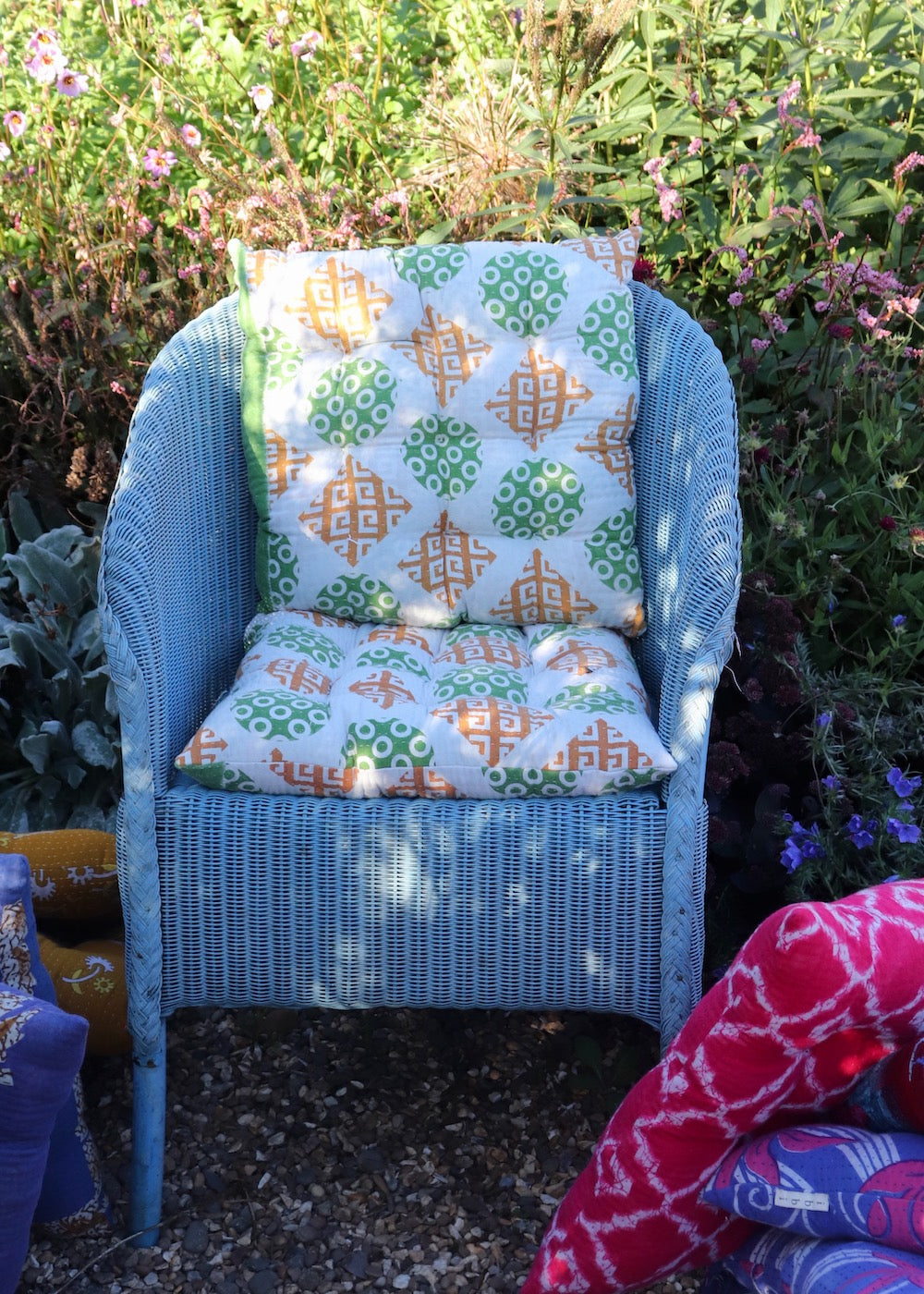 2 x Vintage Kantha Seat Pads Set 34