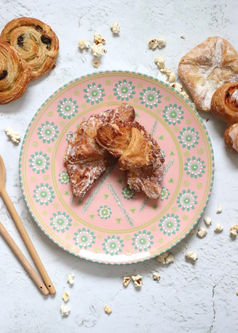 Cake Plate- Pink With Big Flowers