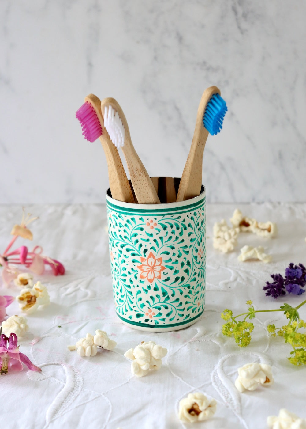 Brush Pot- Summer Garden