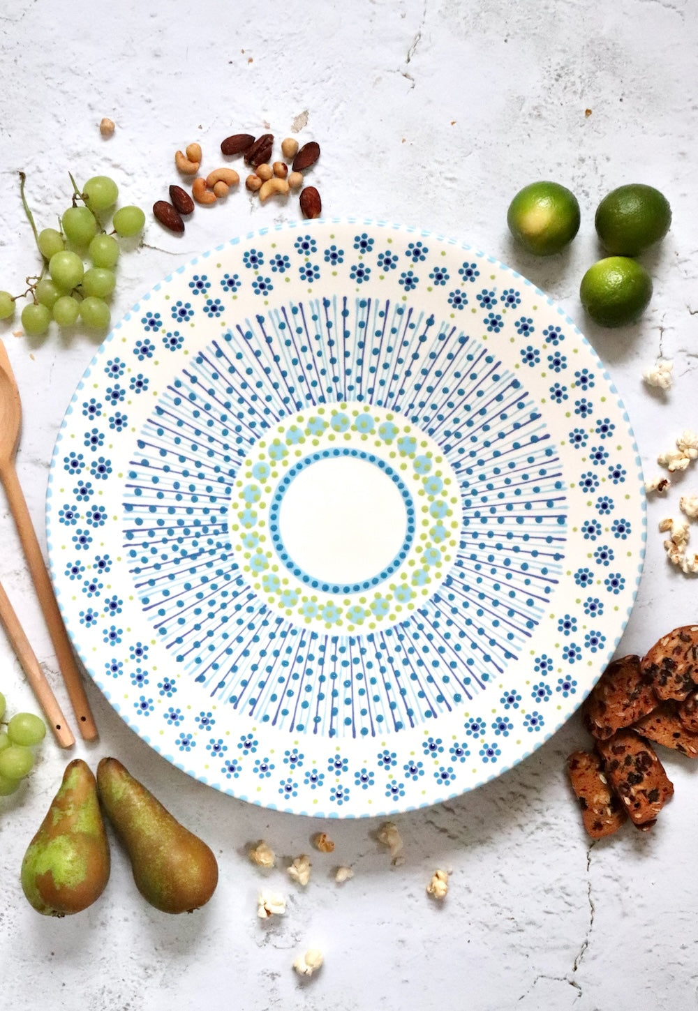 Juniper Platter White & Blue