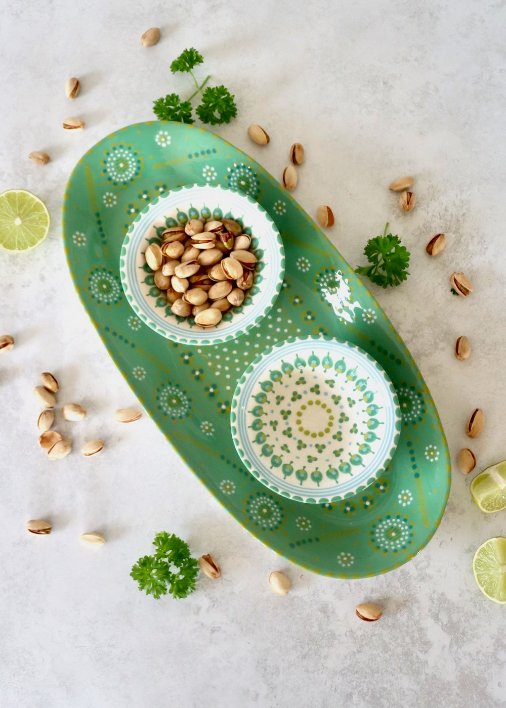 Margo Platter & Nut Bowl Set Teal