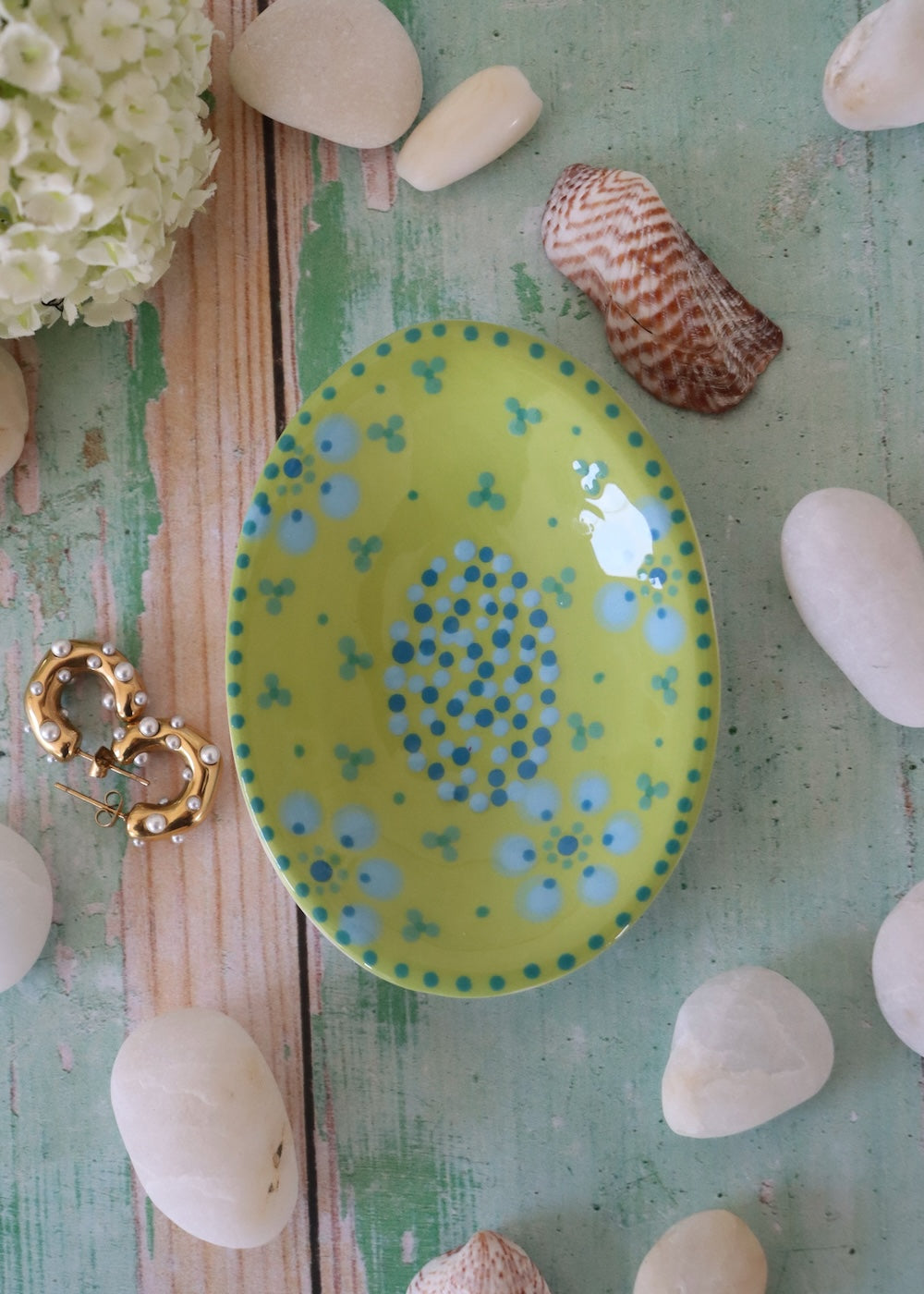 Oval Trinket Dish Lime 1