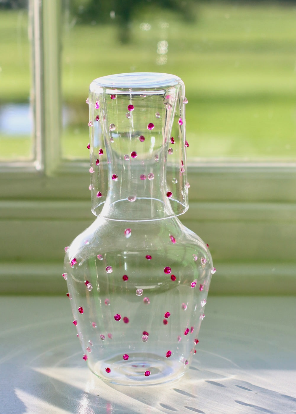 Carafe & Glass Set - Dotty Pink