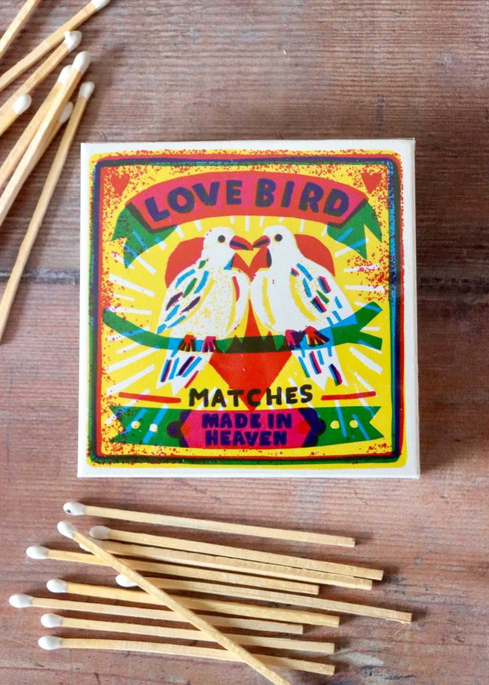 Square Matchbox - Love Bird