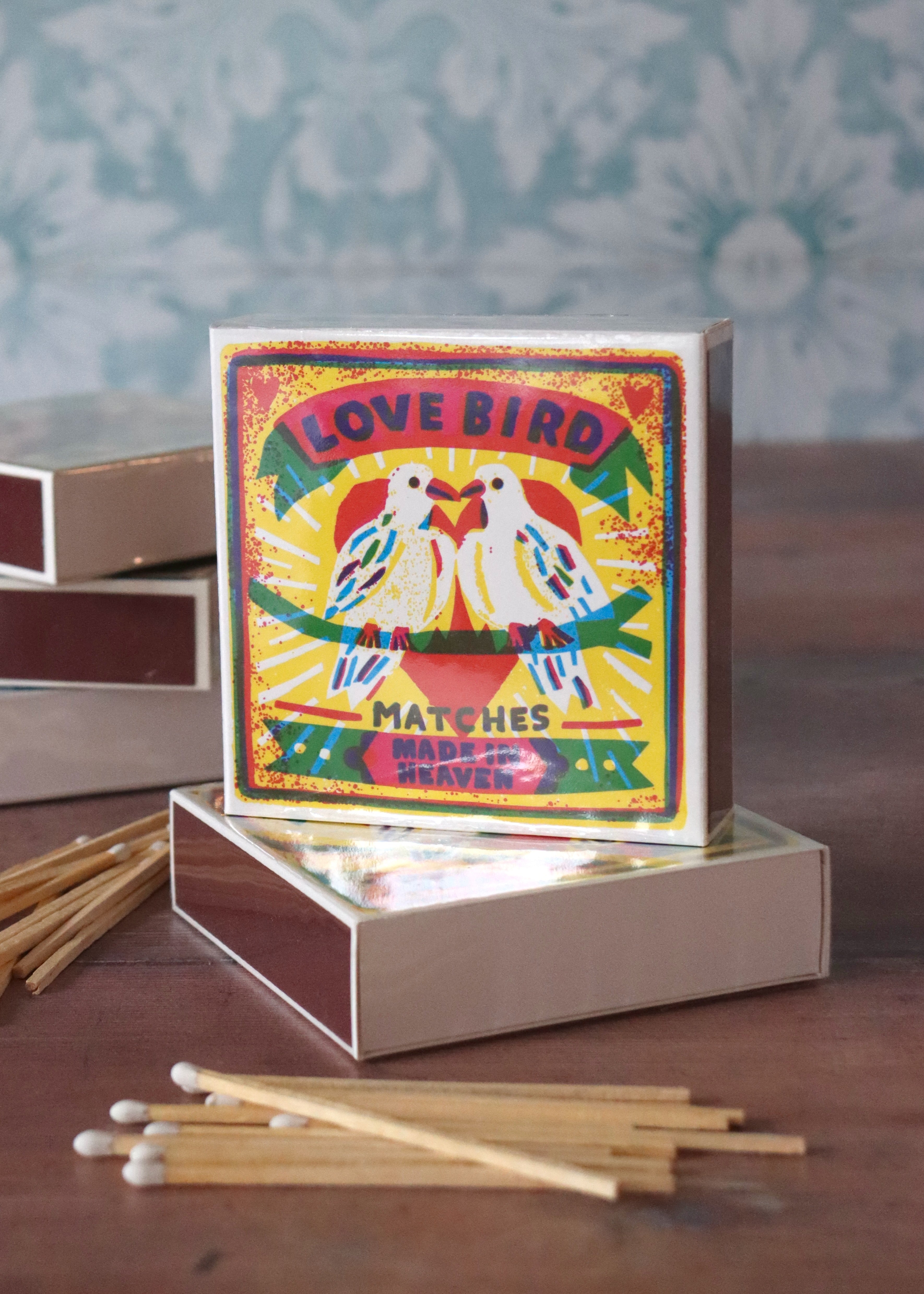 Square Matchbox - Love Bird