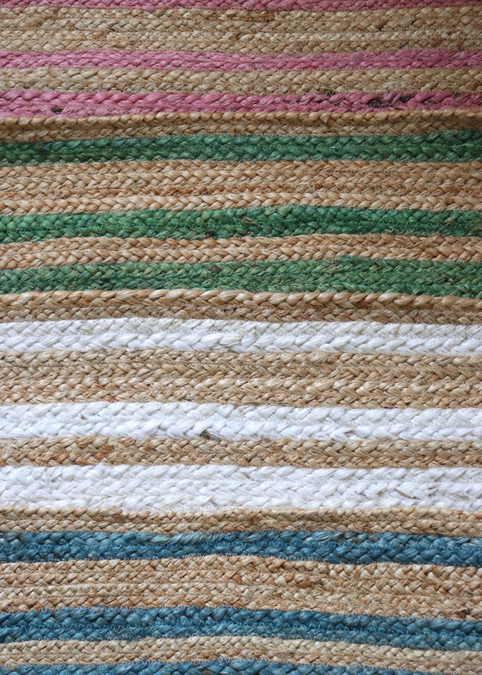 Jute Runner - Green Stripes