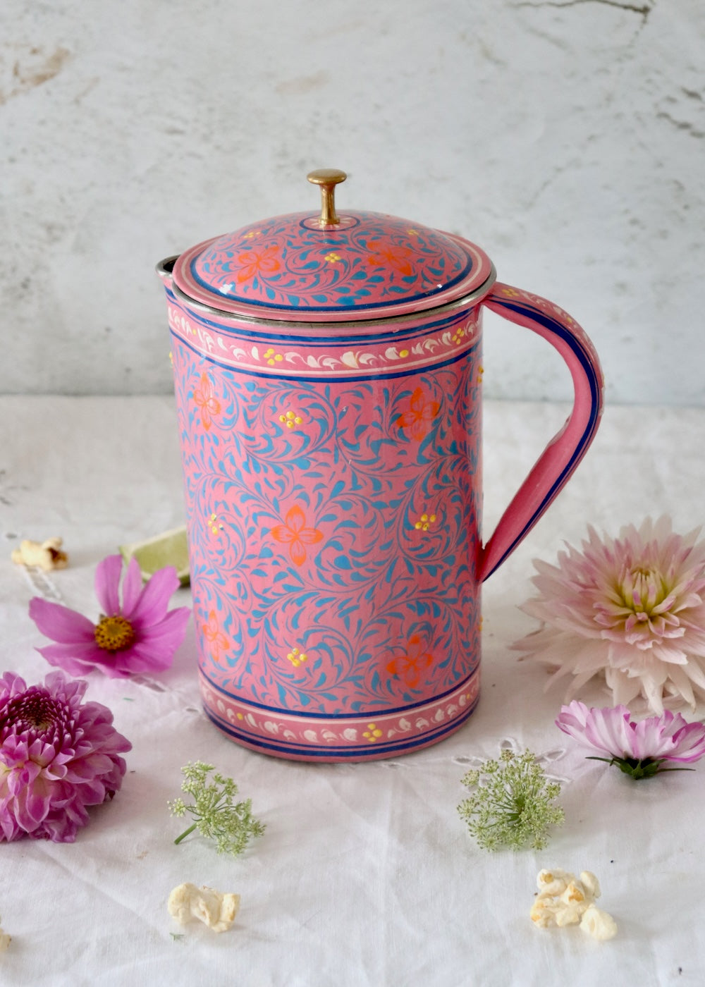 Painted Water Pitcher - Pink