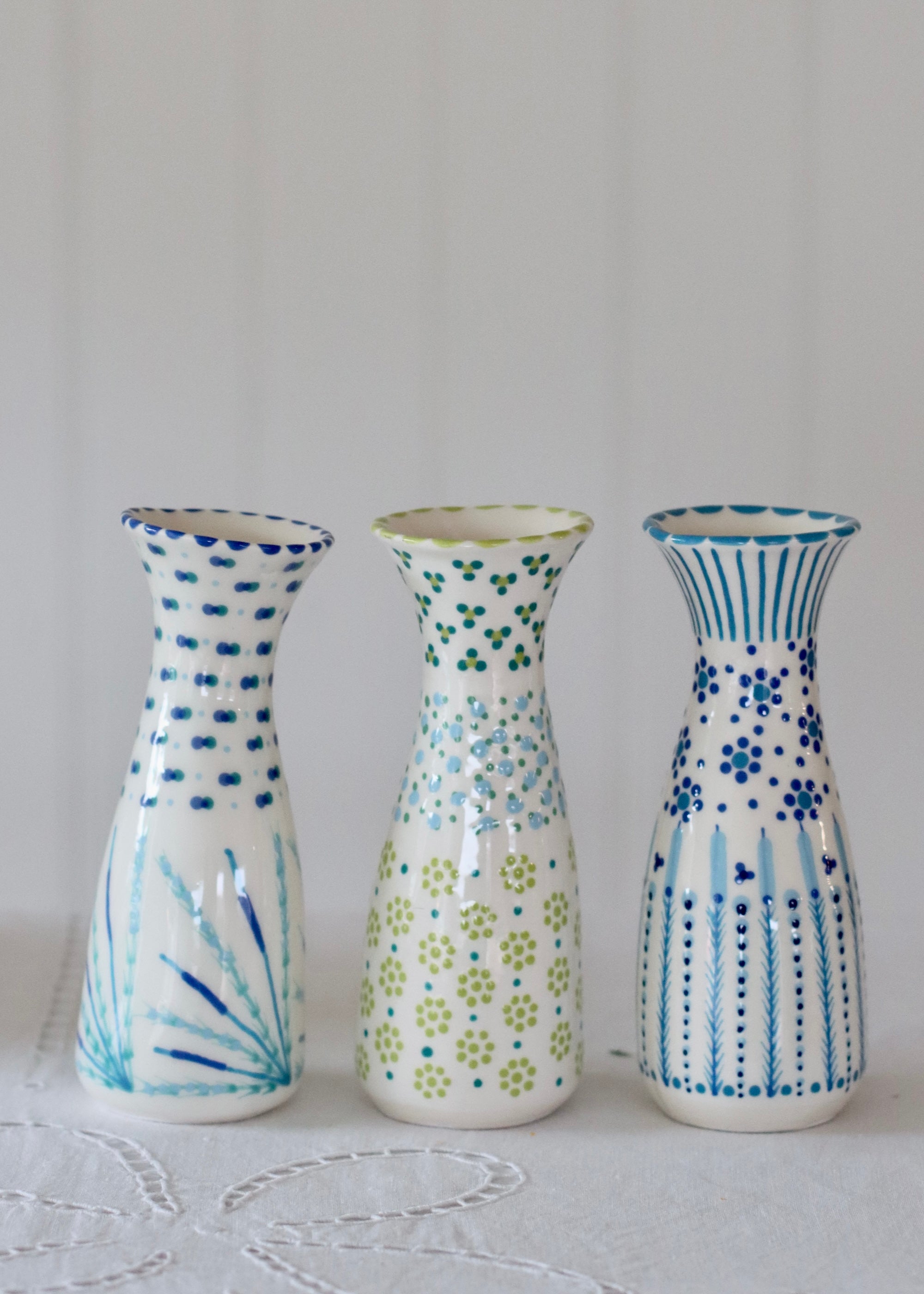 Bud Vase - Set of Three Pale Vases