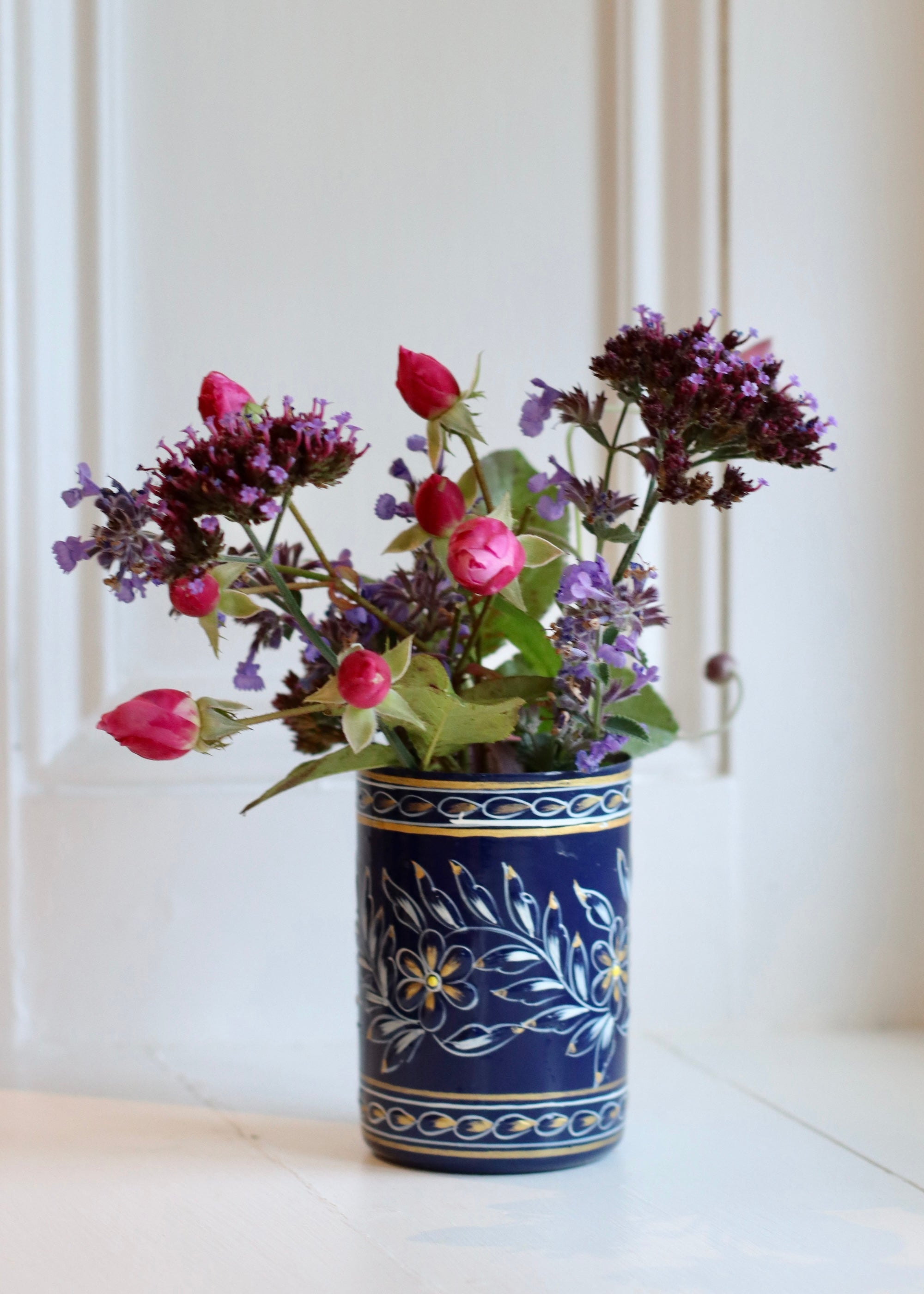 Brush Pot - Set of Three - Red, White and Blue