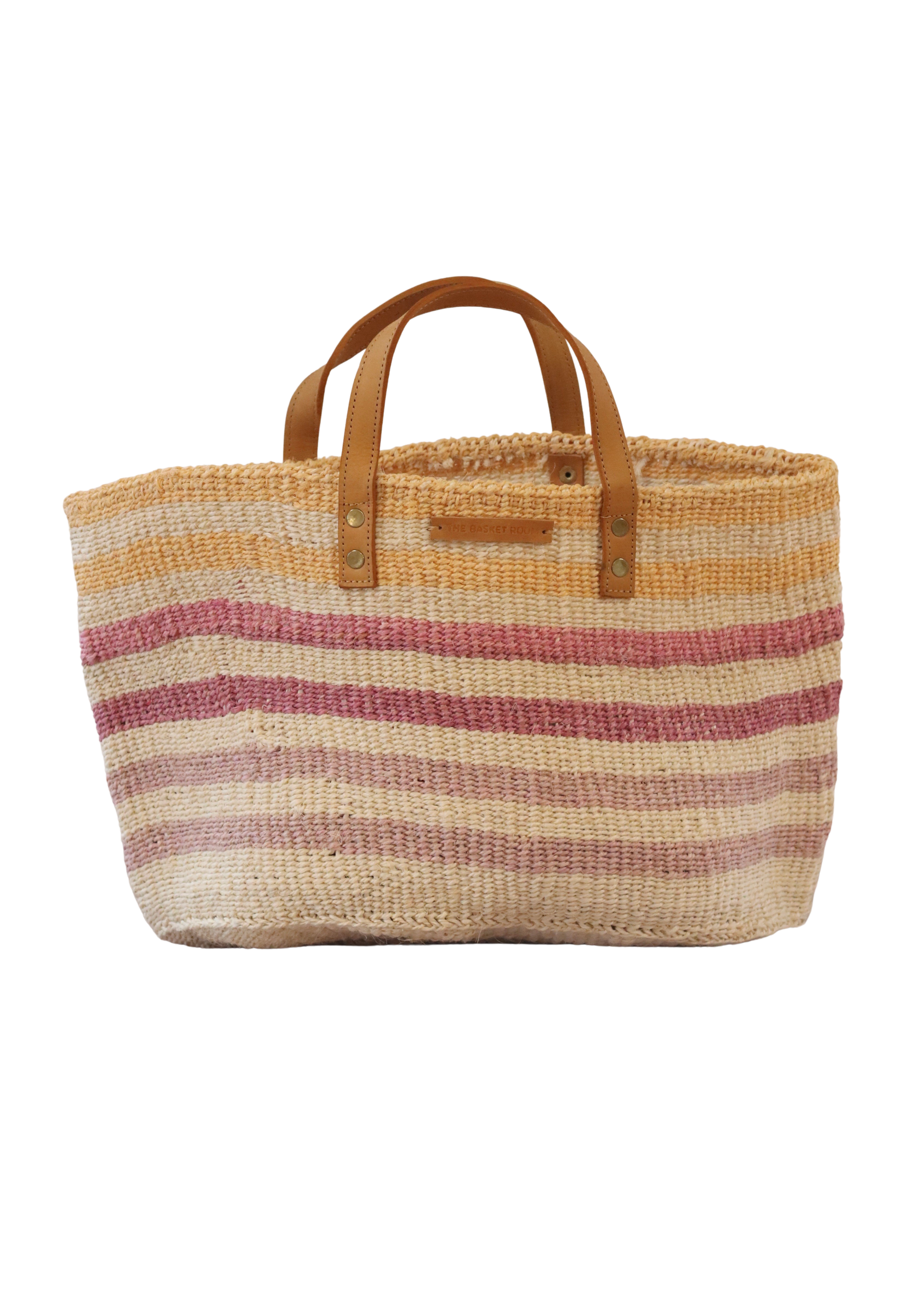 Orange & Pink Stripe Woven Shopper/Tote