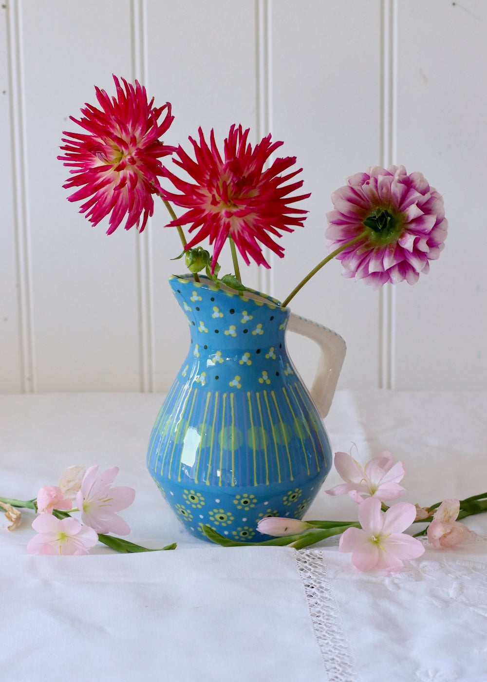 Art Deco Jug Mid Blue