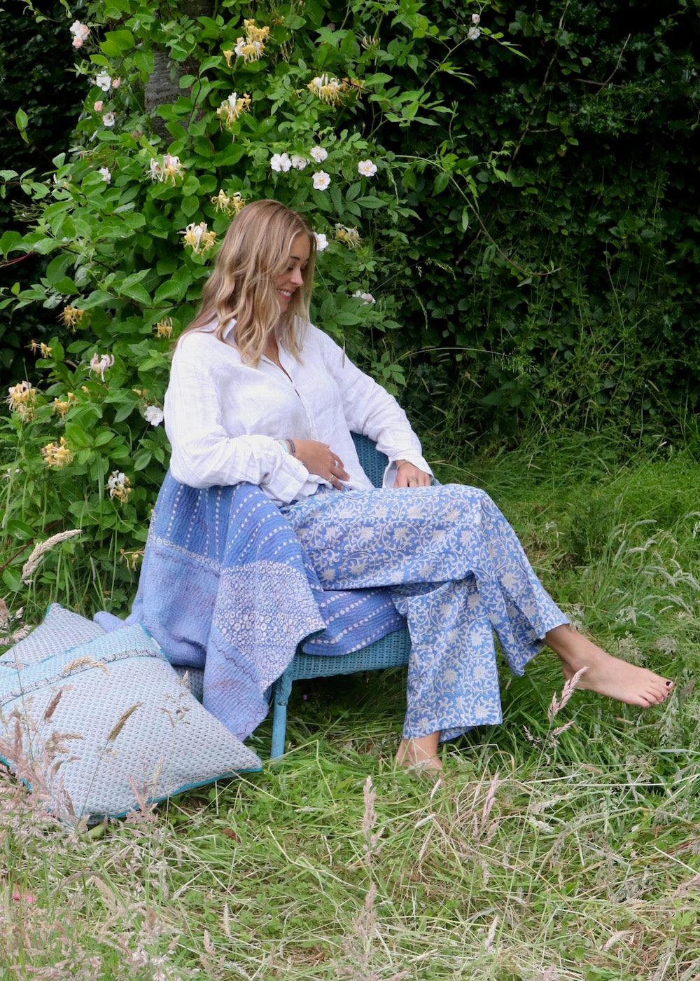 Paxos Floaty Trousers - Greek Blue