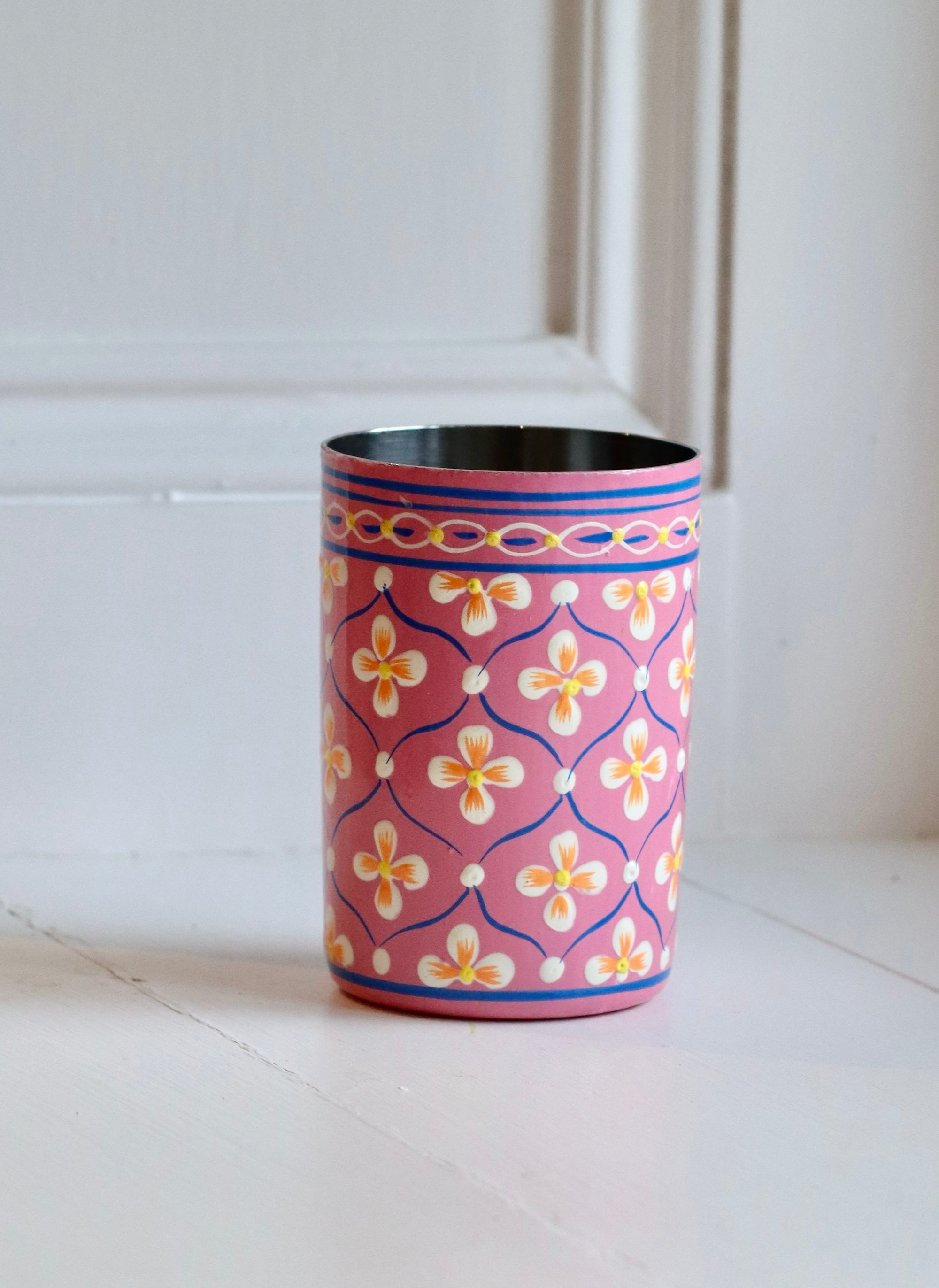 Brush Pot - Set of Three - Pink,Orange and White