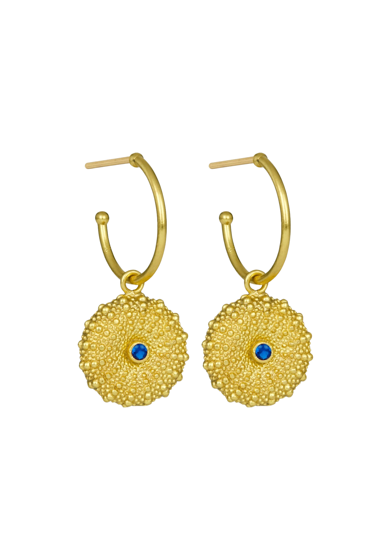 Siren Hoop Earrings with Blue Crytals