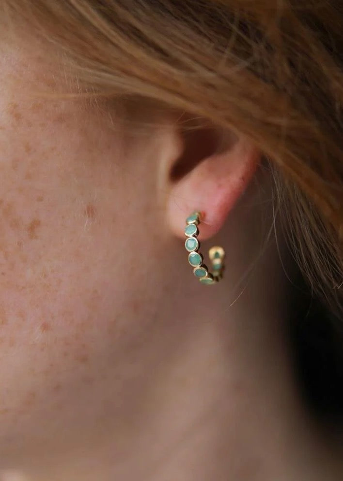 Ortigia Chrysoprase & Gold Vermeil Hoop Earrings