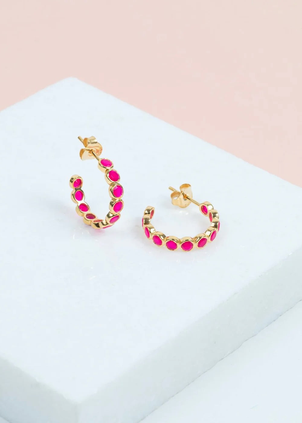 Ortigia Fuchsia Chalcedony Hoop Earrings