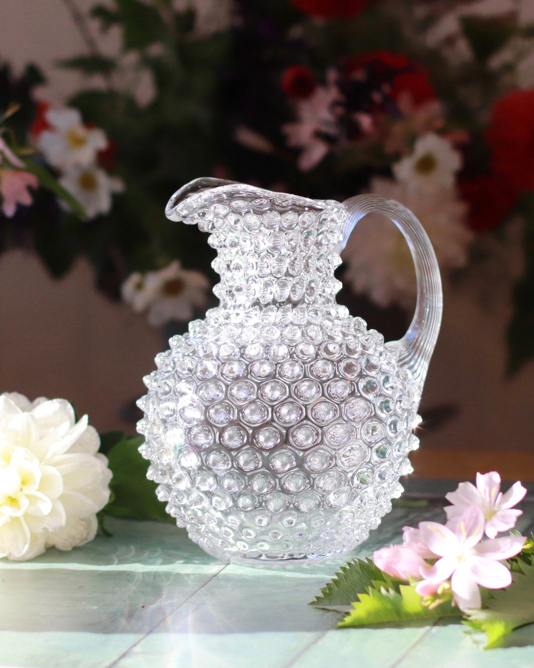 Hobnail Water Jug - Clear