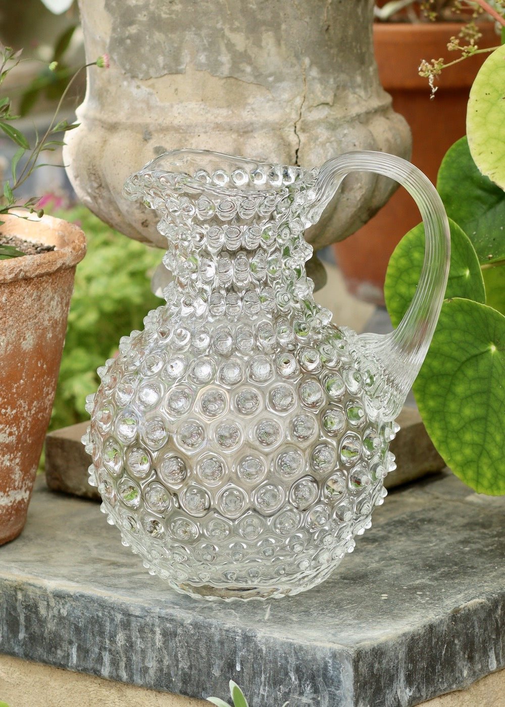 Hobnail Water Jug - Clear