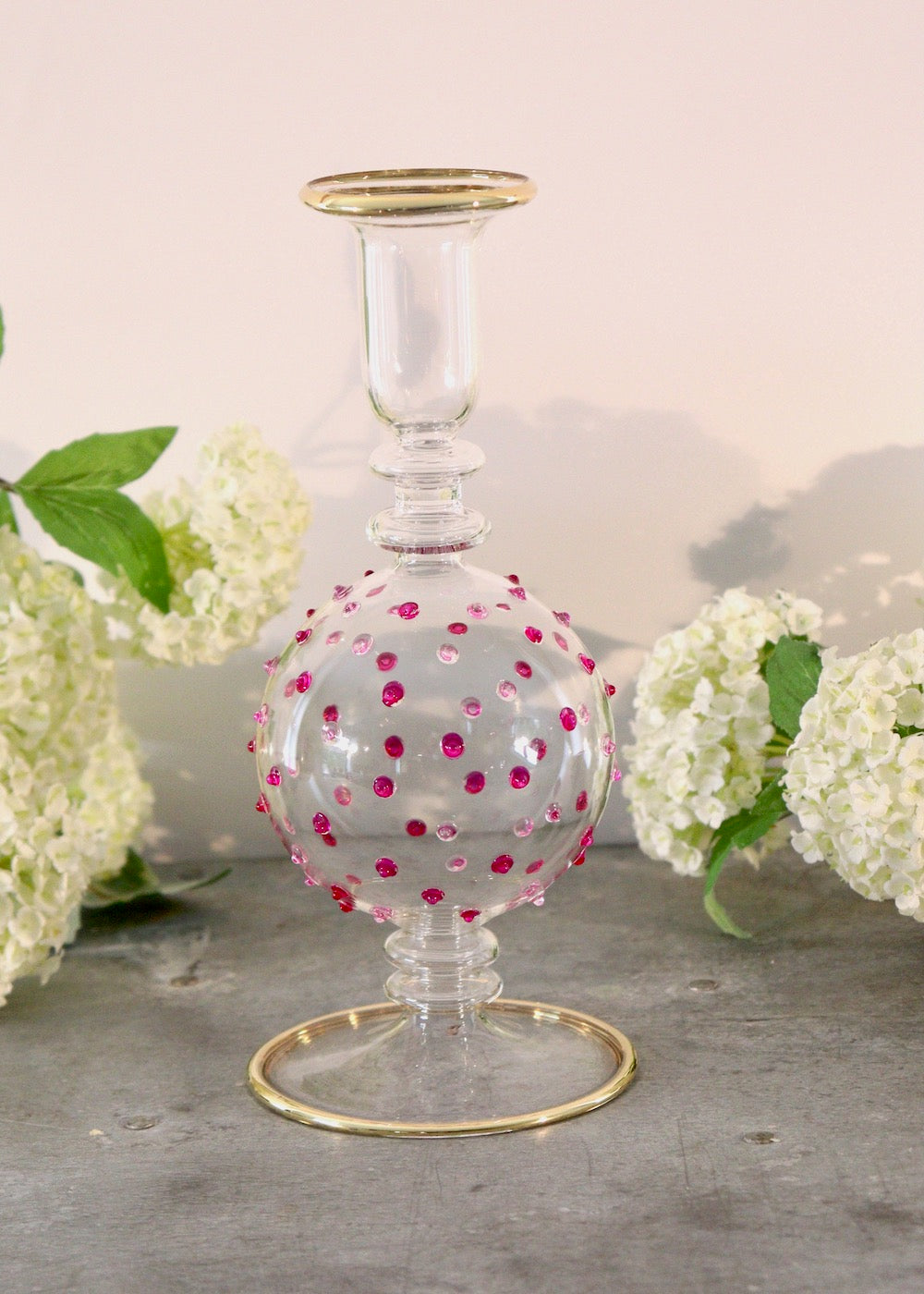 LARGE Bubble Candlestick Dotty Pinks